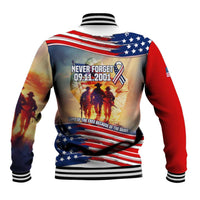 911 Memorial Patriot Day Baseball Jacket American Flag and Soldier Tribute Never Forget - Wonder Print Shop
