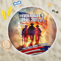 911 Memorial Patriot Day Beach Blanket American Flag and Soldier Tribute Never Forget - Wonder Print Shop