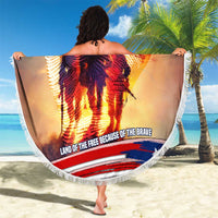 911 Memorial Patriot Day Beach Blanket American Flag and Soldier Tribute Never Forget - Wonder Print Shop