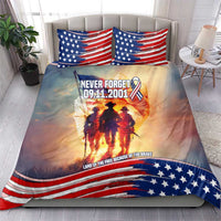 911 Memorial Patriot Day Bedding Set American Flag and Soldier Tribute Never Forget - Wonder Print Shop