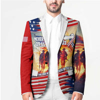 911 Memorial Patriot Day Blazer American Flag and Soldier Tribute Never Forget - Wonder Print Shop