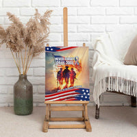 911 Memorial Patriot Day Canvas Wall Art American Flag and Soldier Tribute Never Forget - Wonder Print Shop