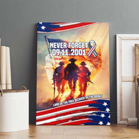 911 Memorial Patriot Day Canvas Wall Art American Flag and Soldier Tribute Never Forget - Wonder Print Shop