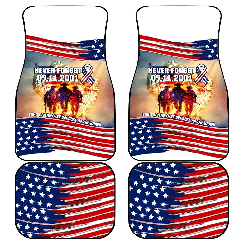 911 Memorial Patriot Day Car Mats American Flag and Soldier Tribute Never Forget - Wonder Print Shop