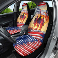 911 Memorial Patriot Day Car Seat Cover American Flag and Soldier Tribute Never Forget - Wonder Print Shop