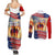 911 Memorial Patriot Day Couples Matching Summer Maxi Dress and Long Sleeve Button Shirt American Flag and Soldier Tribute Never Forget - Wonder Print Shop