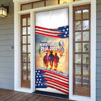 911 Memorial Patriot Day Door Cover American Flag and Soldier Tribute Never Forget - Wonder Print Shop