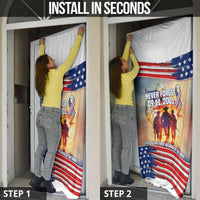 911 Memorial Patriot Day Door Cover American Flag and Soldier Tribute Never Forget - Wonder Print Shop