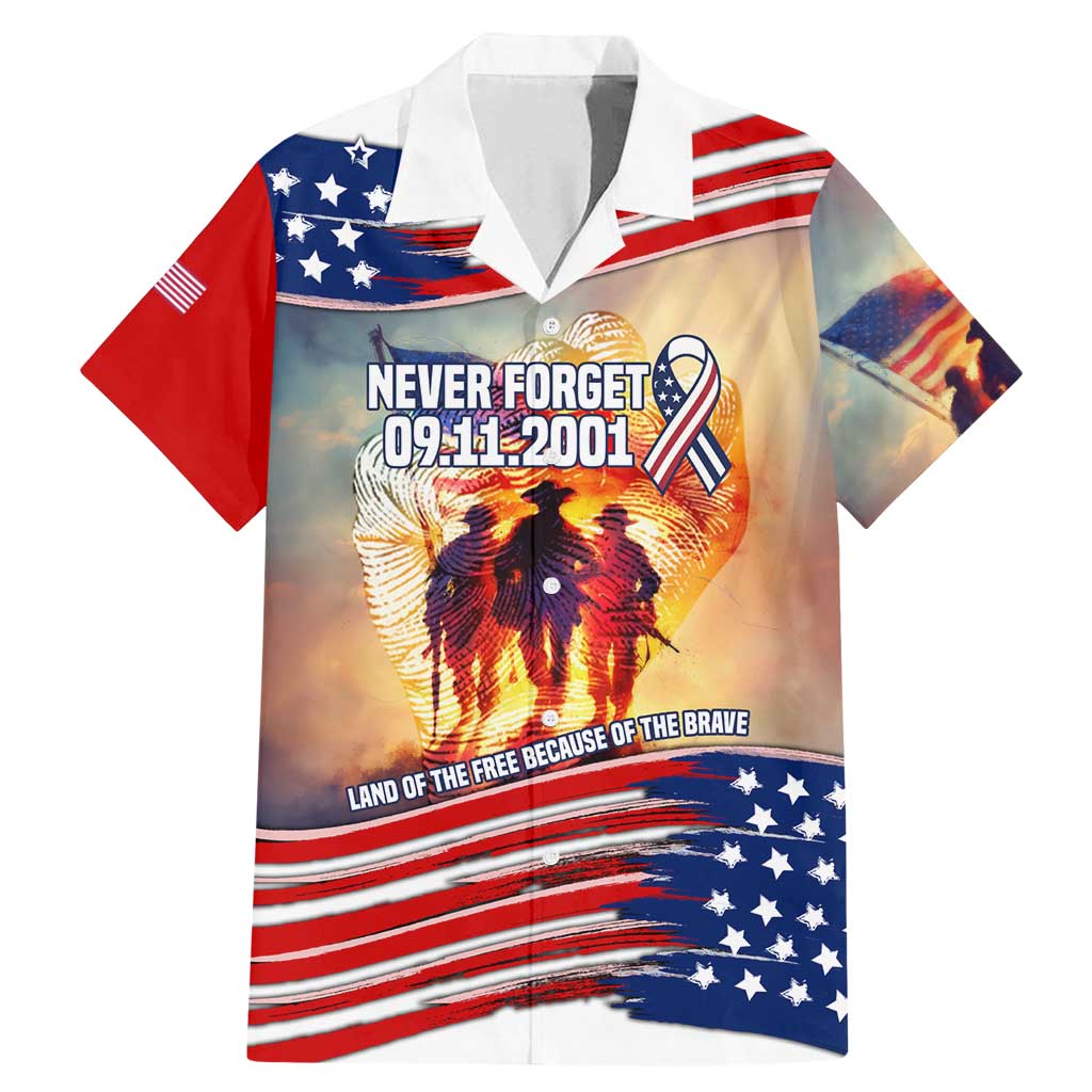 911 Memorial Patriot Day Family Matching Mermaid Dress and Hawaiian Shirt American Flag and Soldier Tribute Never Forget - Wonder Print Shop