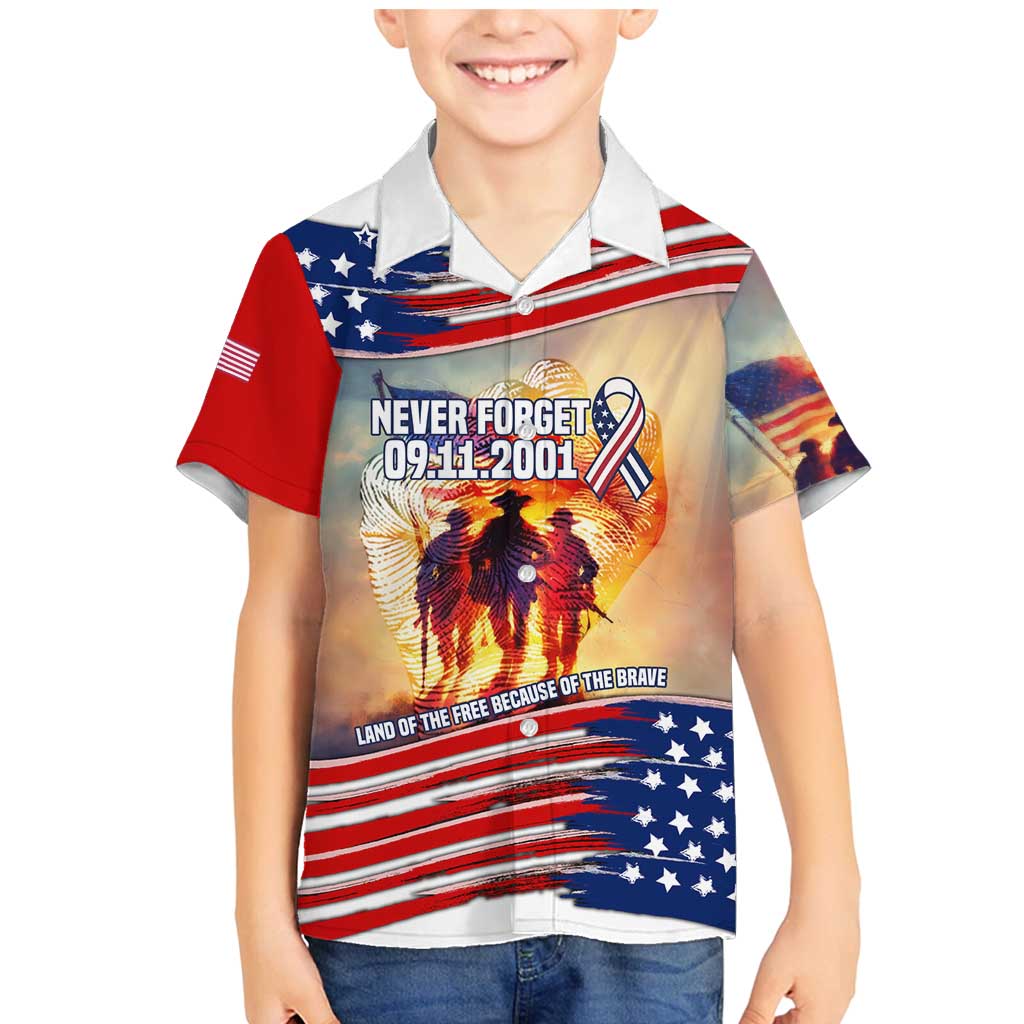 911 Memorial Patriot Day Family Matching Mermaid Dress and Hawaiian Shirt American Flag and Soldier Tribute Never Forget - Wonder Print Shop