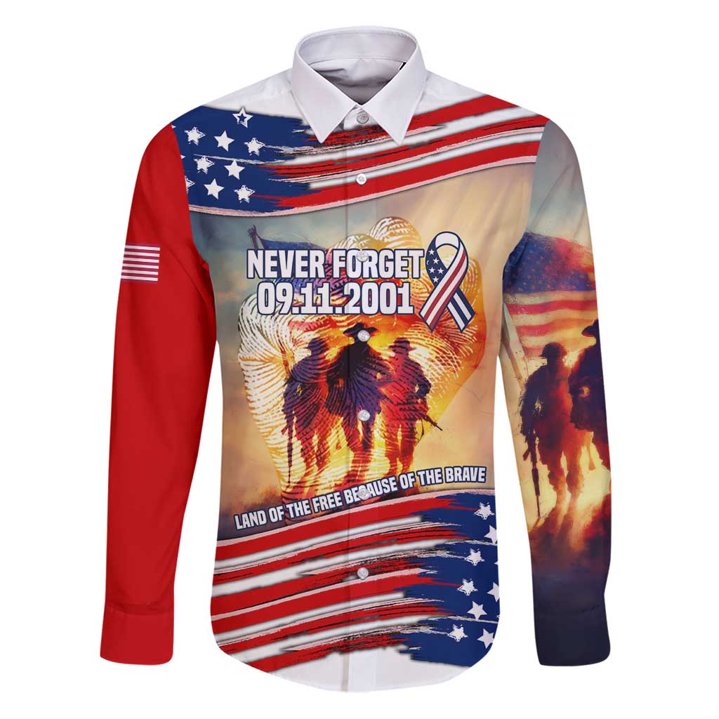 911 Memorial Patriot Day Family Matching Puletasi and Hawaiian Shirt American Flag and Soldier Tribute Never Forget - Wonder Print Shop