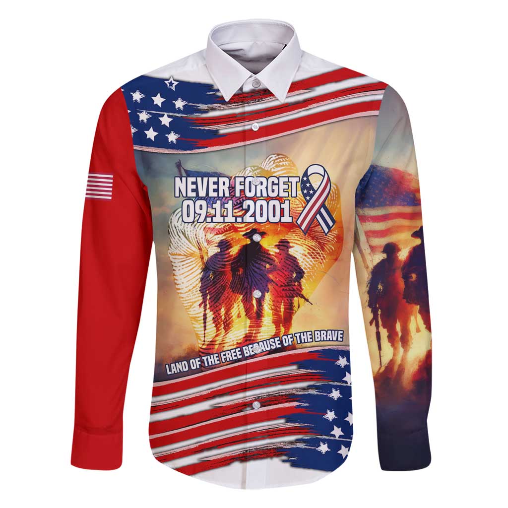 911 Memorial Patriot Day Family Matching Summer Maxi Dress and Hawaiian Shirt American Flag and Soldier Tribute Never Forget - Wonder Print Shop