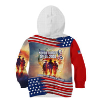 911 Memorial Patriot Day Kid Hoodie American Flag and Soldier Tribute Never Forget - Wonder Print Shop