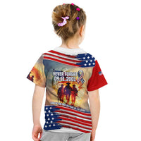 911 Memorial Patriot Day Kid T Shirt American Flag and Soldier Tribute Never Forget - Wonder Print Shop
