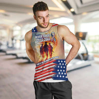 911 Memorial Patriot Day Men Tank Top American Flag and Soldier Tribute Never Forget - Wonder Print Shop