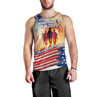 911 Memorial Patriot Day Men Tank Top American Flag and Soldier Tribute Never Forget - Wonder Print Shop