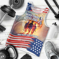 911 Memorial Patriot Day Men Tank Top American Flag and Soldier Tribute Never Forget - Wonder Print Shop