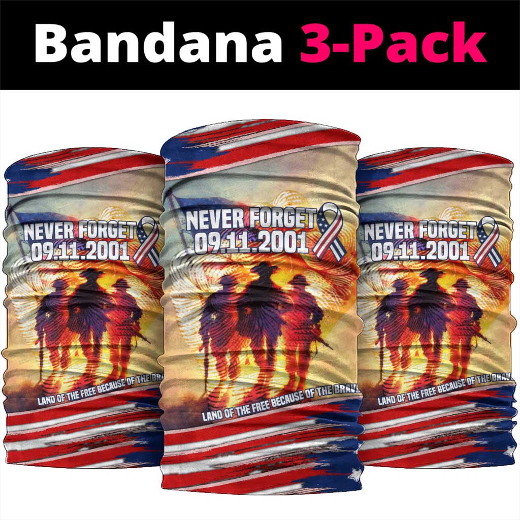 911 Memorial Patriot Day Neck Gaiter American Flag and Soldier Tribute Never Forget TS04
