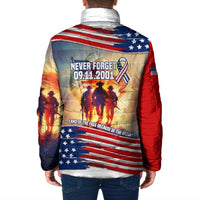 911 Memorial Patriot Day Padded Jacket American Flag and Soldier Tribute Never Forget - Wonder Print Shop