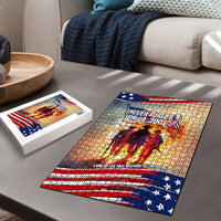 911 Memorial Patriot Day Puzzle American Flag and Soldier Tribute Never Forget - Wonder Print Shop
