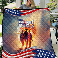 911 Memorial Patriot Day Quilt American Flag and Soldier Tribute Never Forget - Wonder Print Shop