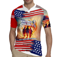 911 Memorial Patriot Day Rugby Jersey American Flag and Soldier Tribute Never Forget - Wonder Print Shop