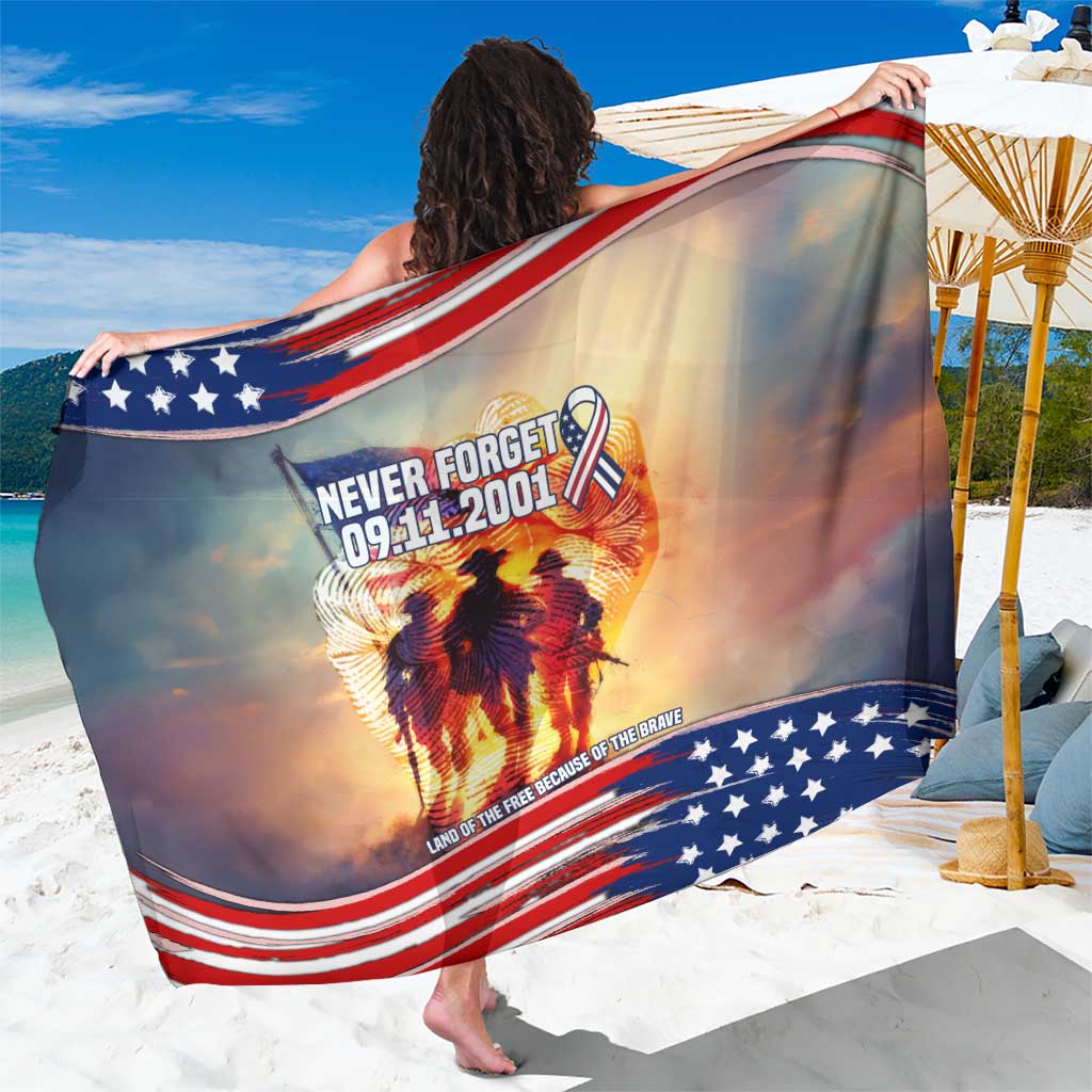 911 Memorial Patriot Day Sarong American Flag and Soldier Tribute Never Forget - Wonder Print Shop