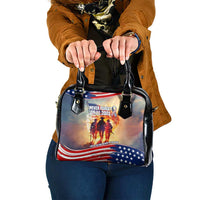 911 Memorial Patriot Day Shoulder Handbag American Flag and Soldier Tribute Never Forget - Wonder Print Shop