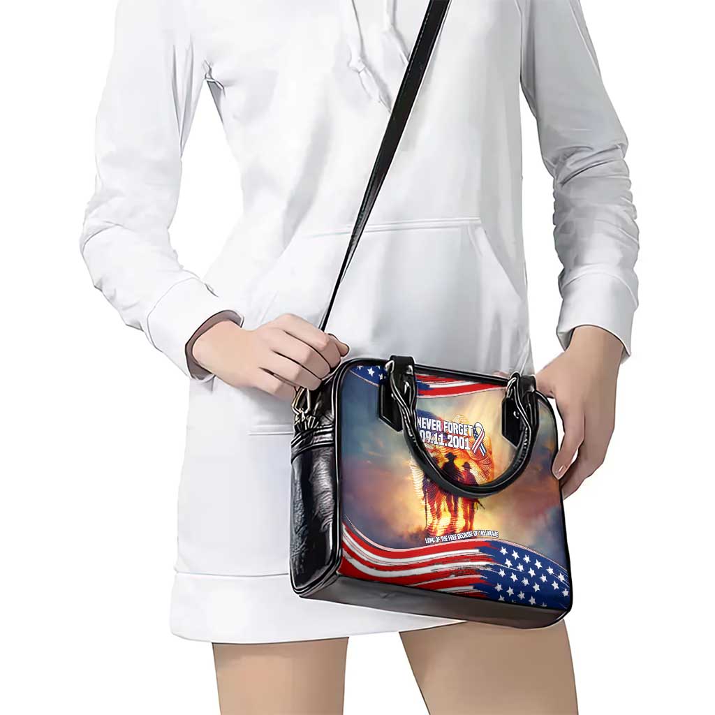 911 Memorial Patriot Day Shoulder Handbag American Flag and Soldier Tribute Never Forget - Wonder Print Shop