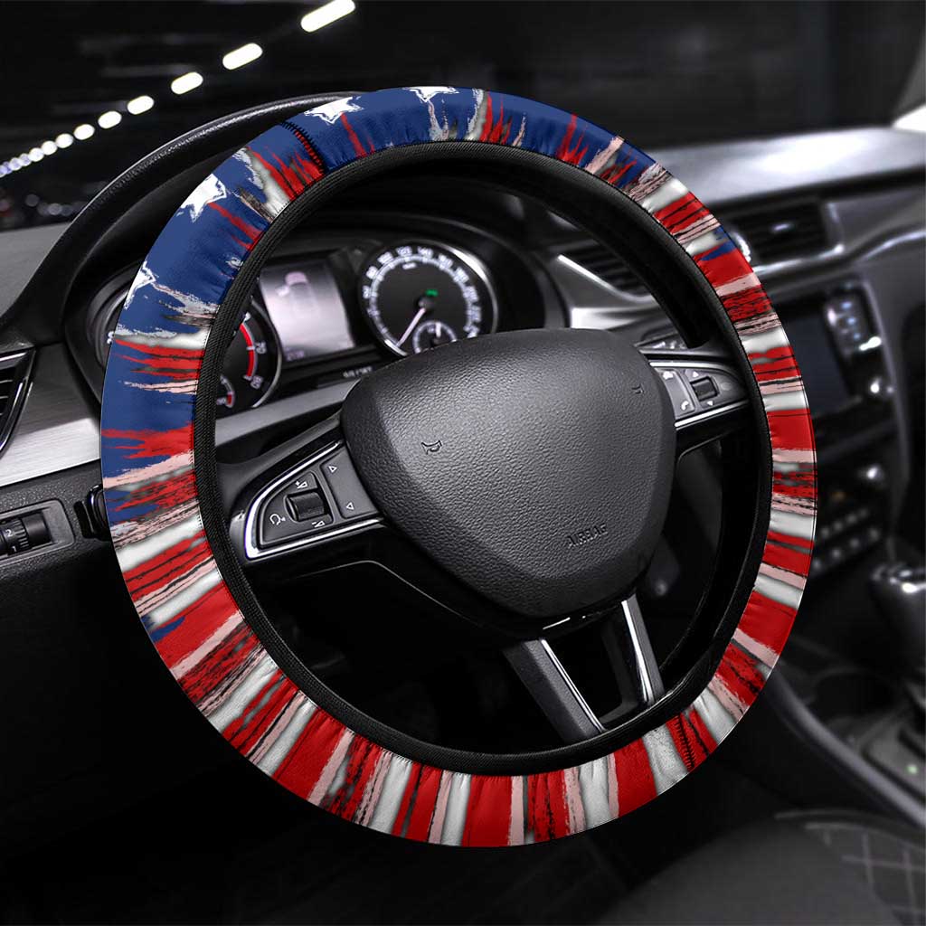 911 Memorial Patriot Day Steering Wheel Cover American Flag and Soldier Tribute Never Forget - Wonder Print Shop