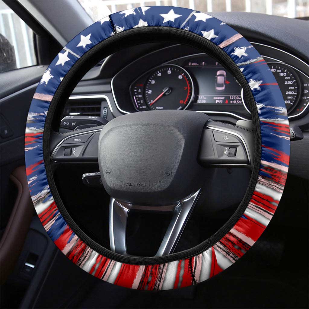 911 Memorial Patriot Day Steering Wheel Cover American Flag and Soldier Tribute Never Forget - Wonder Print Shop