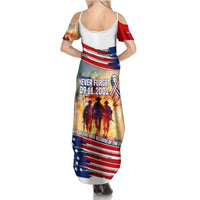 911 Memorial Patriot Day Summer Maxi Dress American Flag and Soldier Tribute Never Forget - Wonder Print Shop