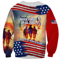911 Memorial Patriot Day Sweatshirt American Flag and Soldier Tribute Never Forget - Wonder Print Shop