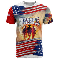 911 Memorial Patriot Day T Shirt American Flag and Soldier Tribute Never Forget - Wonder Print Shop
