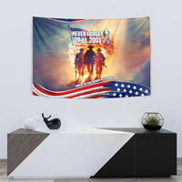 911 Memorial Patriot Day Tapestry American Flag and Soldier Tribute Never Forget - Wonder Print Shop
