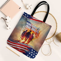 911 Memorial Patriot Day Tote Bag American Flag and Soldier Tribute Never Forget - Wonder Print Shop