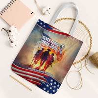 911 Memorial Patriot Day Tote Bag American Flag and Soldier Tribute Never Forget - Wonder Print Shop