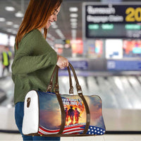 911 Memorial Patriot Day Travel Bag American Flag and Soldier Tribute Never Forget - Wonder Print Shop