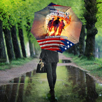 911 Memorial Patriot Day Umbrella American Flag and Soldier Tribute Never Forget - Wonder Print Shop