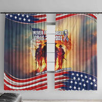 911 Memorial Patriot Day Window Curtain American Flag and Soldier Tribute Never Forget - Wonder Print Shop