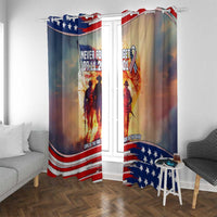 911 Memorial Patriot Day Window Curtain American Flag and Soldier Tribute Never Forget - Wonder Print Shop