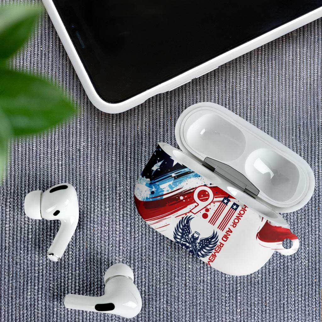 Patriot Day 911 Memorial AirPods Case American Flag and Angel Soldier Honor and Remember - Wonder Print Shop