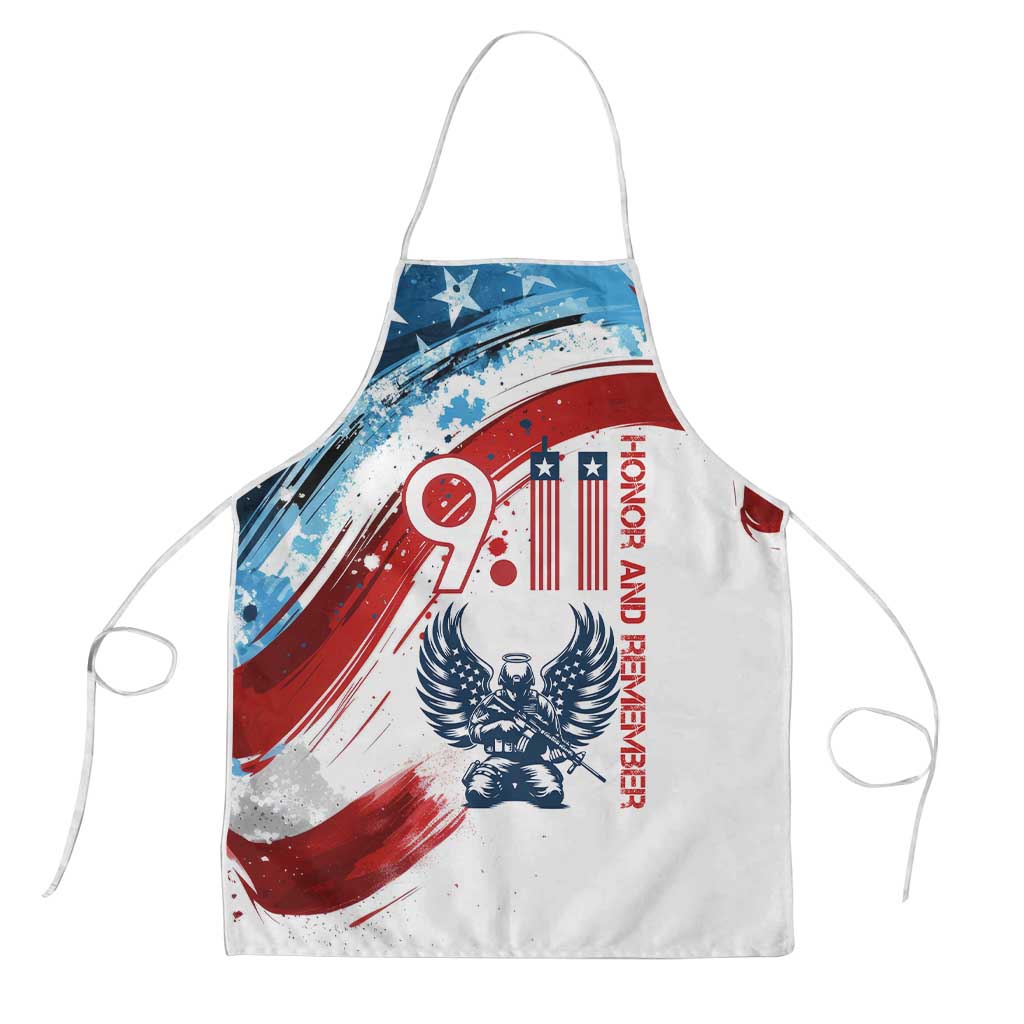 Patriot Day 911 Memorial Apron American Flag and Angel Soldier Honor and Remember - Wonder Print Shop