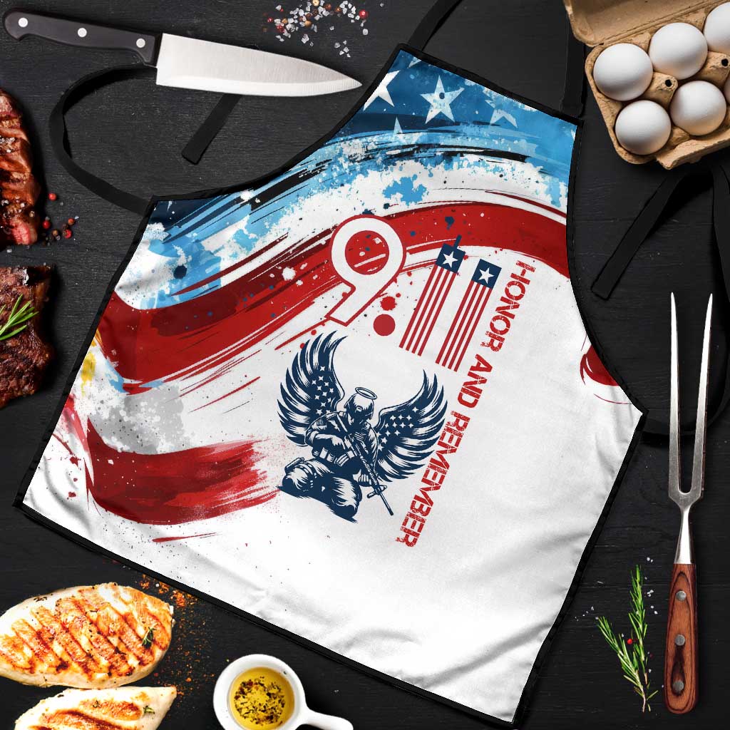 Patriot Day 911 Memorial Apron American Flag and Angel Soldier Honor and Remember - Wonder Print Shop