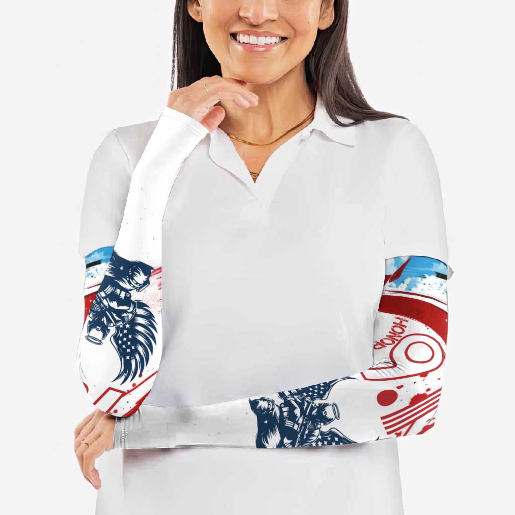 Patriot Day 911 Memorial Arm Sleeves American Flag and Angel Soldier Honor and Remember - Wonder Print Shop