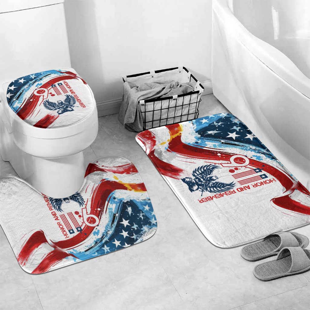 Patriot Day 911 Memorial Bathroom Set American Flag and Angel Soldier Honor and Remember - Wonder Print Shop