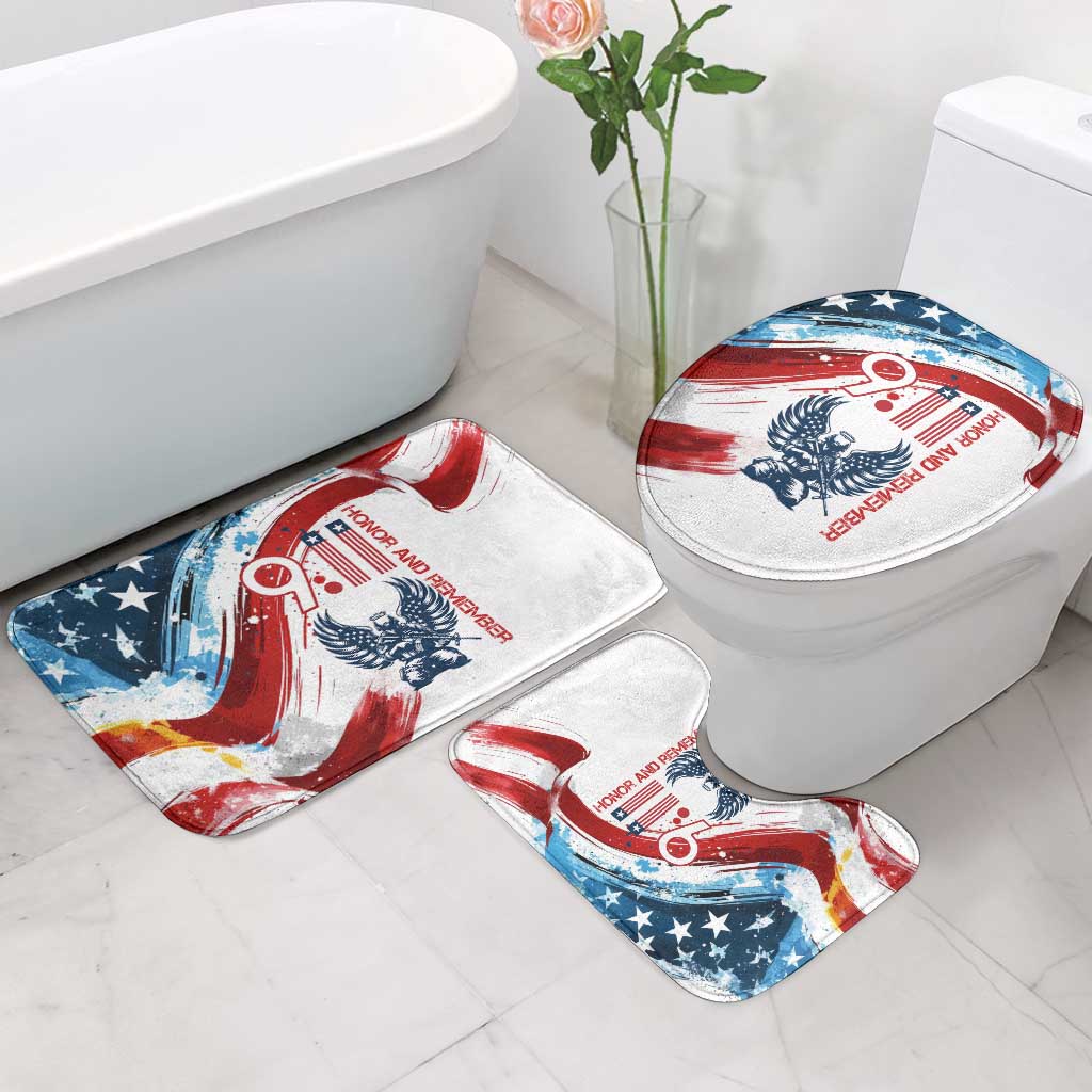 Patriot Day 911 Memorial Bathroom Set American Flag and Angel Soldier Honor and Remember - Wonder Print Shop