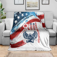 Patriot Day 911 Memorial Blanket American Flag and Angel Soldier Honor and Remember - Wonder Print Shop