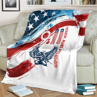 Patriot Day 911 Memorial Blanket American Flag and Angel Soldier Honor and Remember - Wonder Print Shop