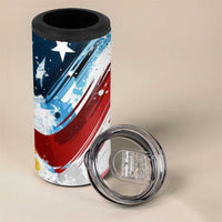 Patriot Day 911 Memorial 4 in 1 Can Cooler Tumbler American Flag and Angel Soldier Honor and Remember - Wonder Print Shop